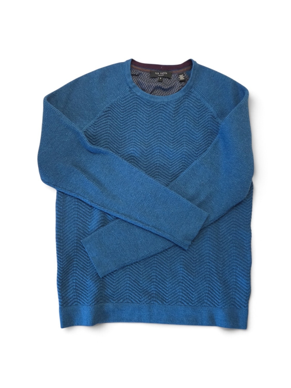 Ted Baker Ocean Blue Chevron Crewneck Sweater